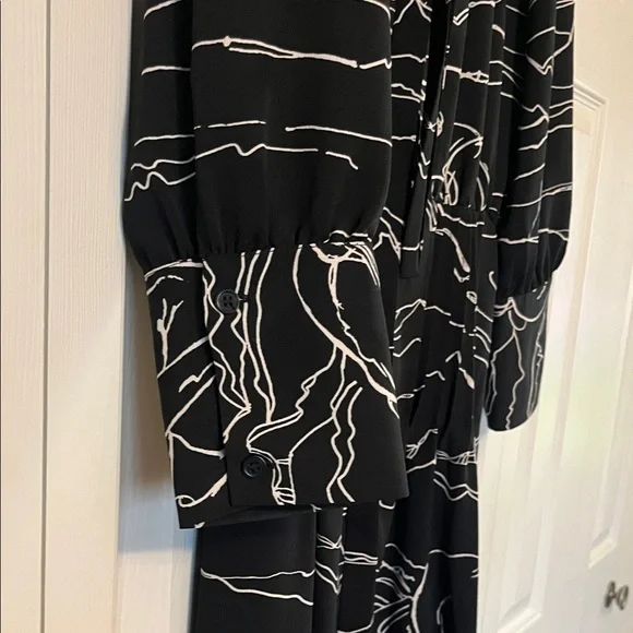 Topshop Black Maxi Dress with White Horse Print - Picture 5 of 6